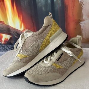 Michael Kors Beige and Yellow Athletic Shoes 9 1/2